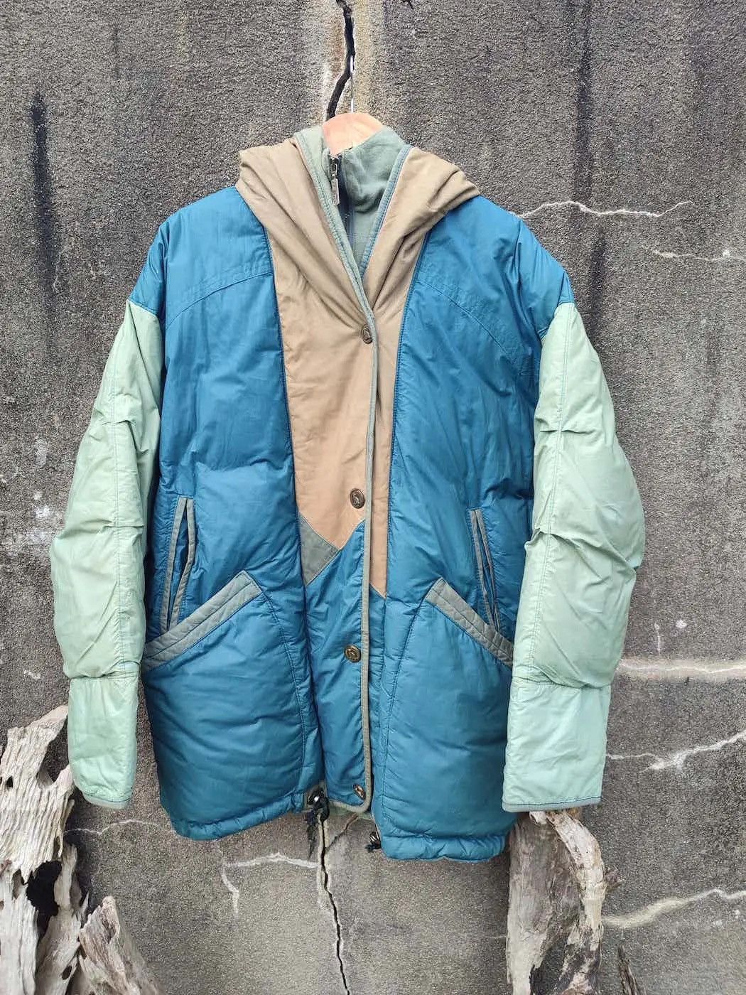 Vintage One Top Finland Colorblock Down Jacket