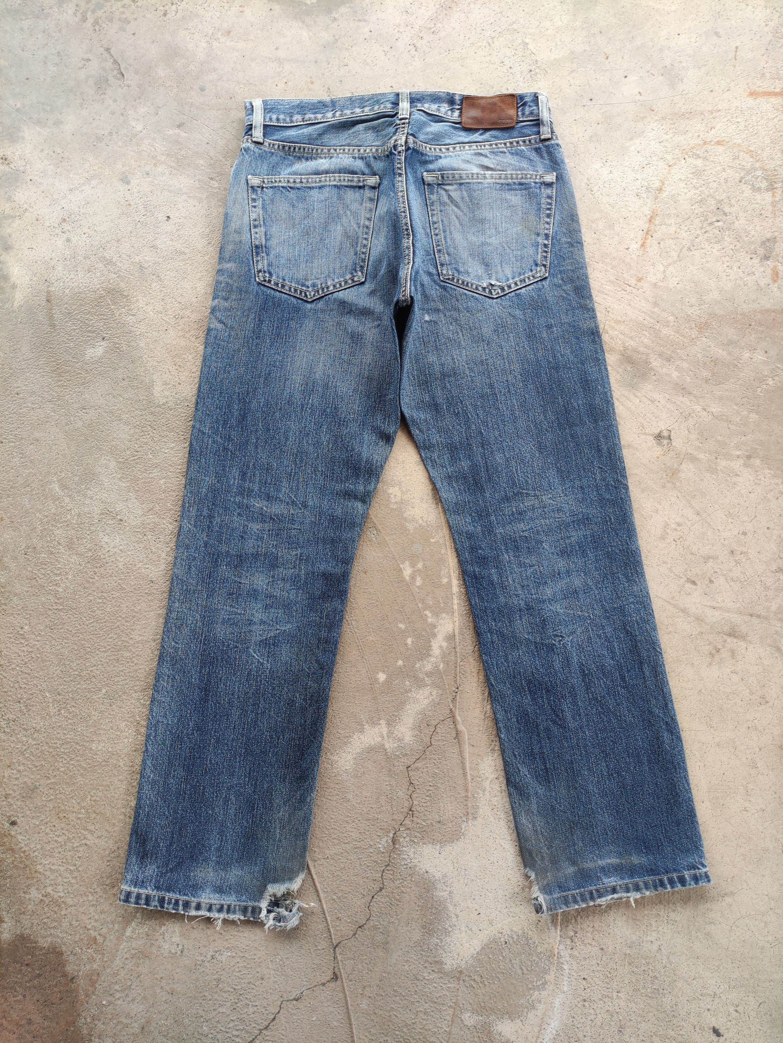 Japanese Brand Vintage Japanese Jean Distressed Faded Denim Size US 31 - 8 Thumbnail