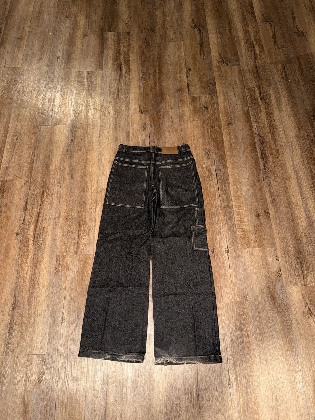 Other Blank Wide Leg Drawstring Jeans | Black Denim | 30x30 Size US 30 / EU 46 - 4 Thumbnail