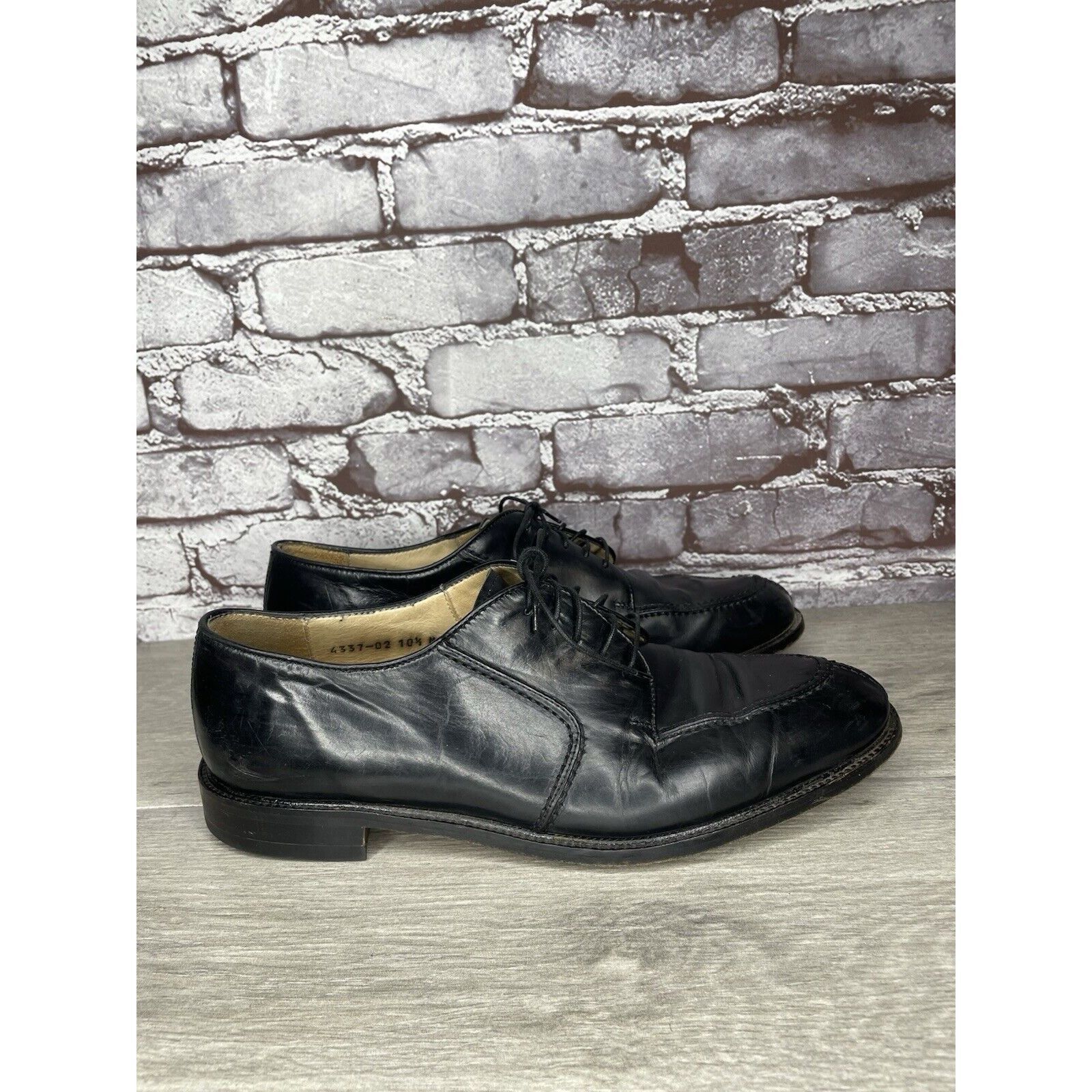 Pronto Uomo PRONTO UOMO Black Leather Split Toe Oxfords Lace Up Shoes Me Size US 10.5 / EU 43-44 - 12 Thumbnail