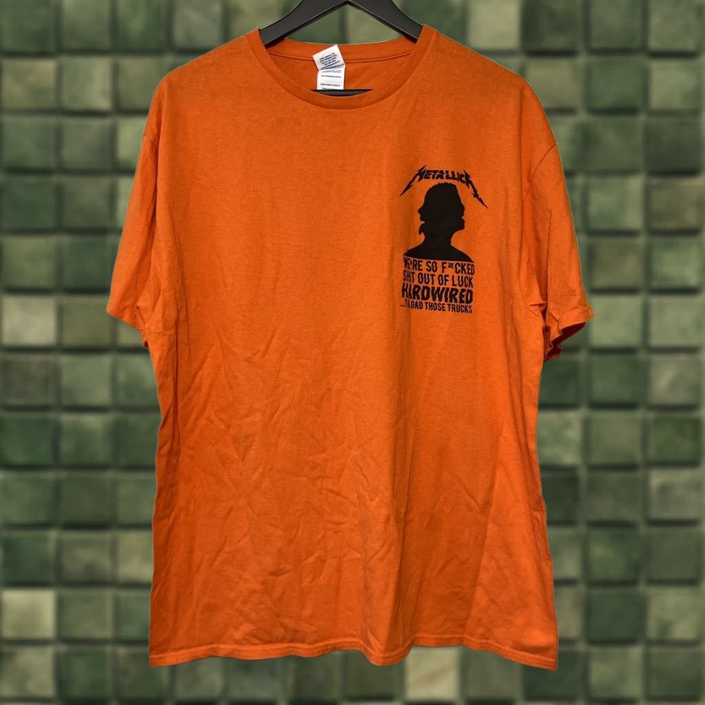 Delta Metallica Tour Shirt XL T-Shirt Men Orange Crew Neck Short Sleeve Rock Band Tee 2016 Rock Concert Size US XL / EU 56 / 4 - 1 Thumbnail