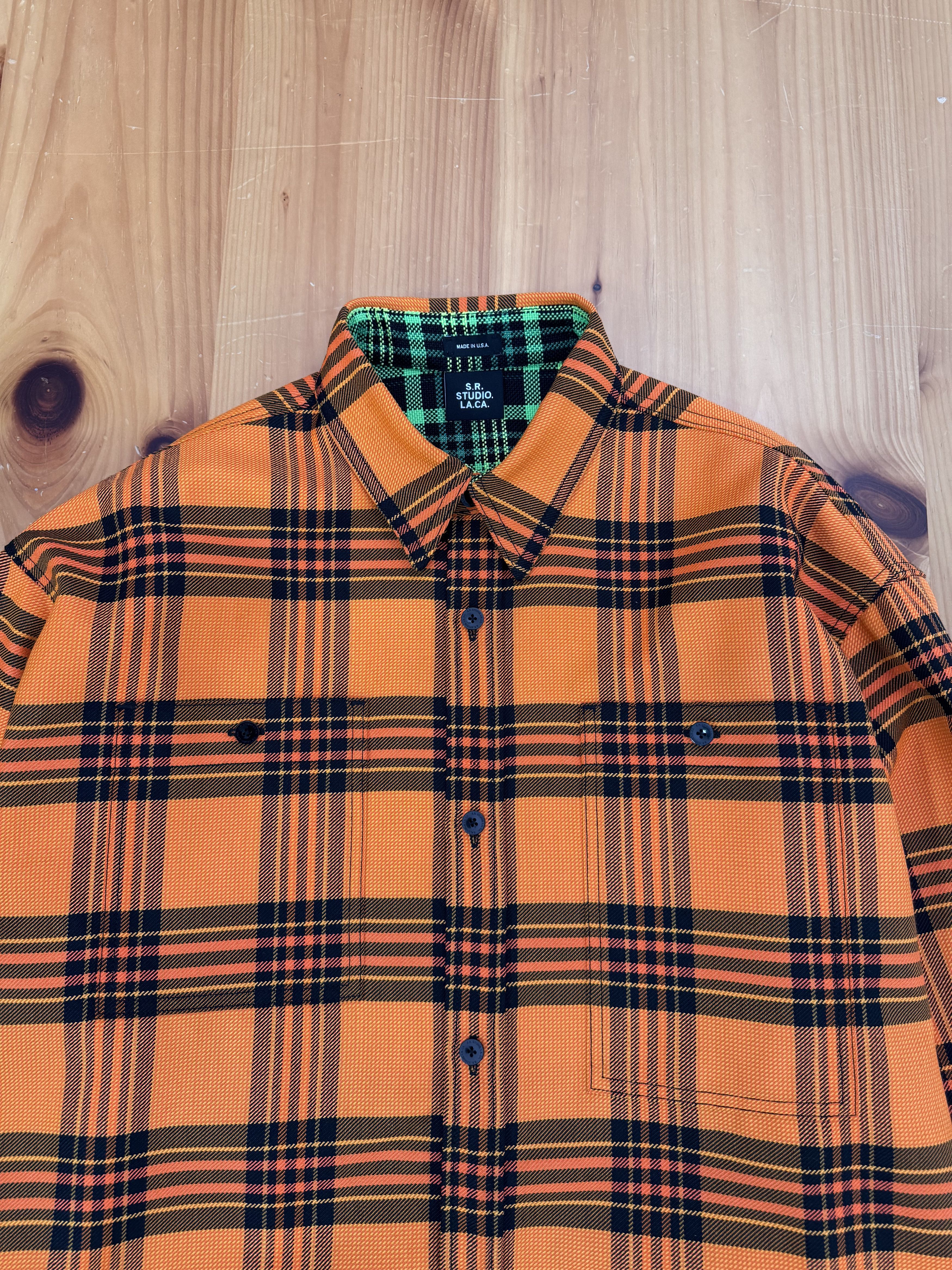 Sterling Ruby Orange Plaid Shirt Size US XL / EU 56 / 4 - 3 Thumbnail