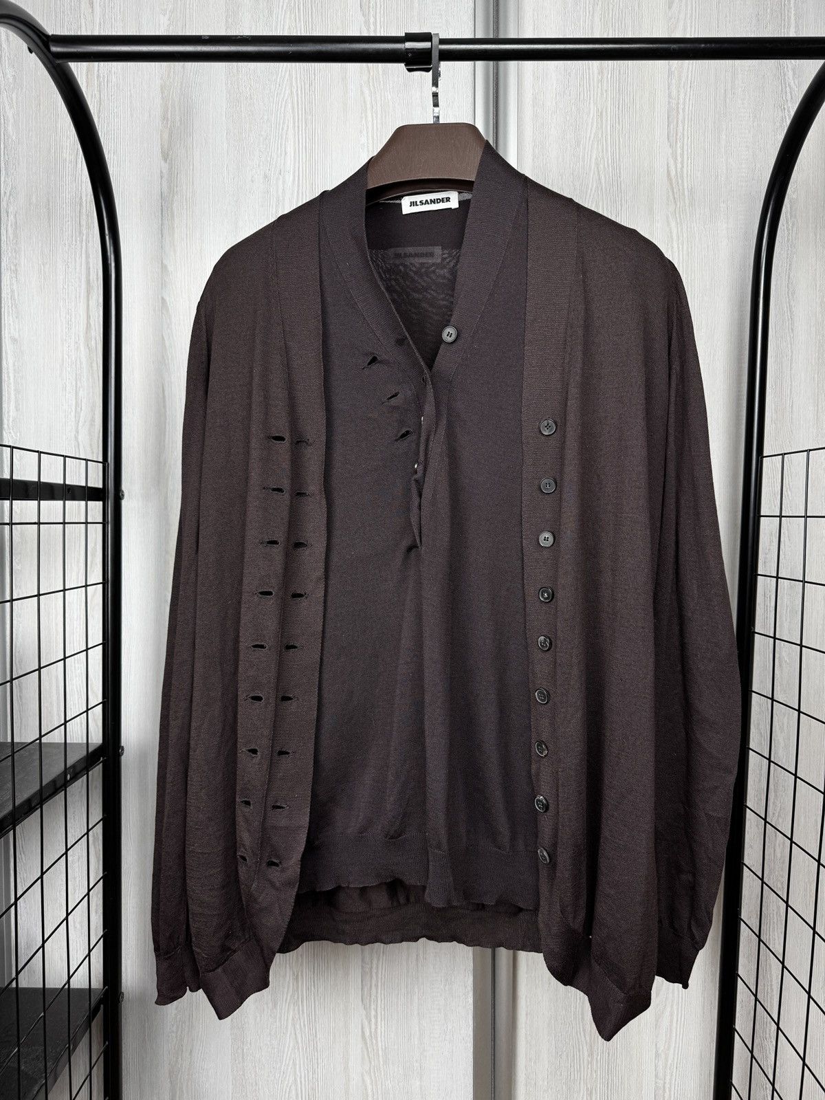 Jil Sander Jil Sander rare 2 pieces set brown wool sweater cardigan Size M / US 6-8 / IT 42-44 - 1 Thumbnail