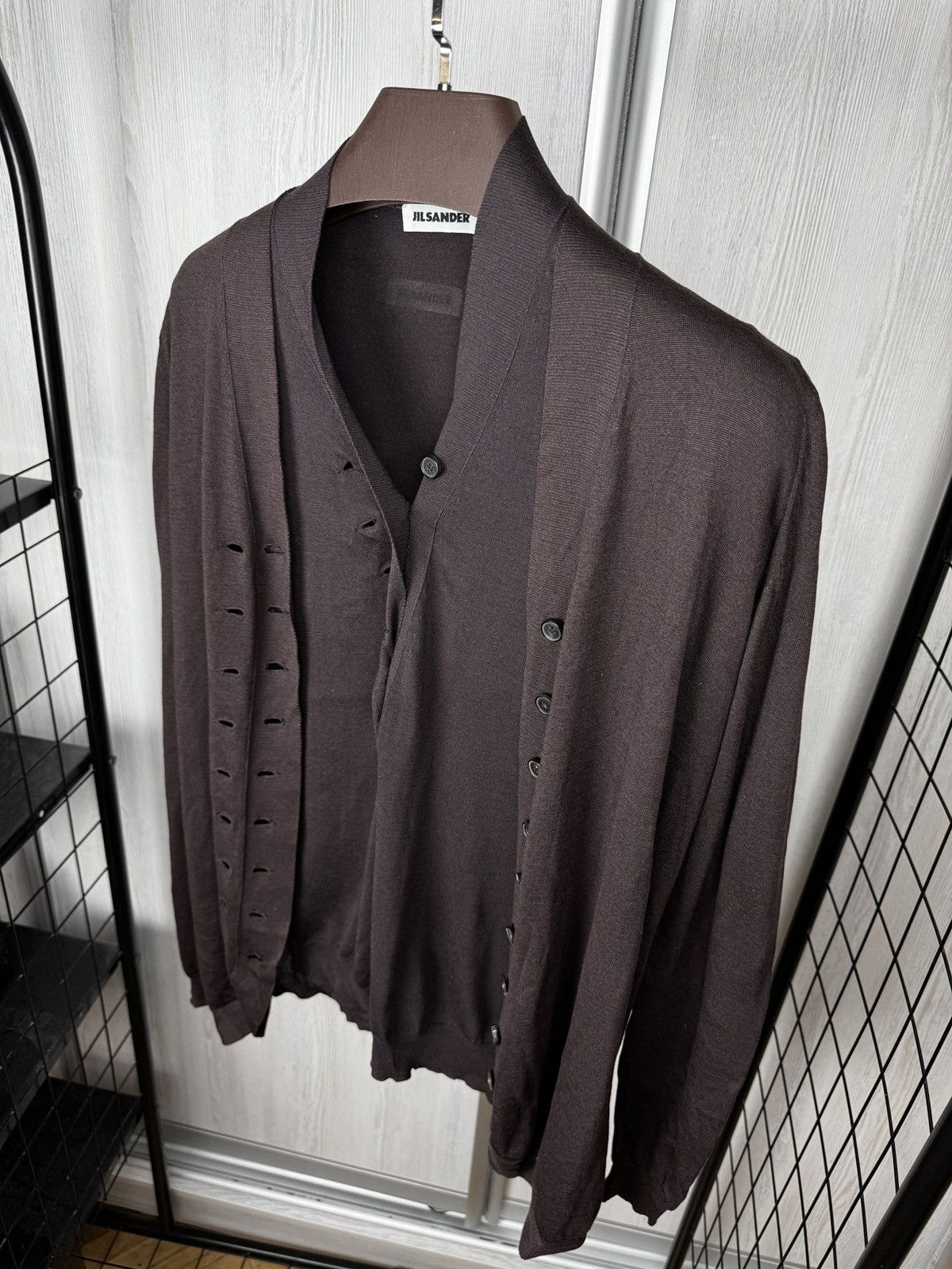 Jil Sander Jil Sander rare 2 pieces set brown wool sweater cardigan Size M / US 6-8 / IT 42-44 - 3 Thumbnail
