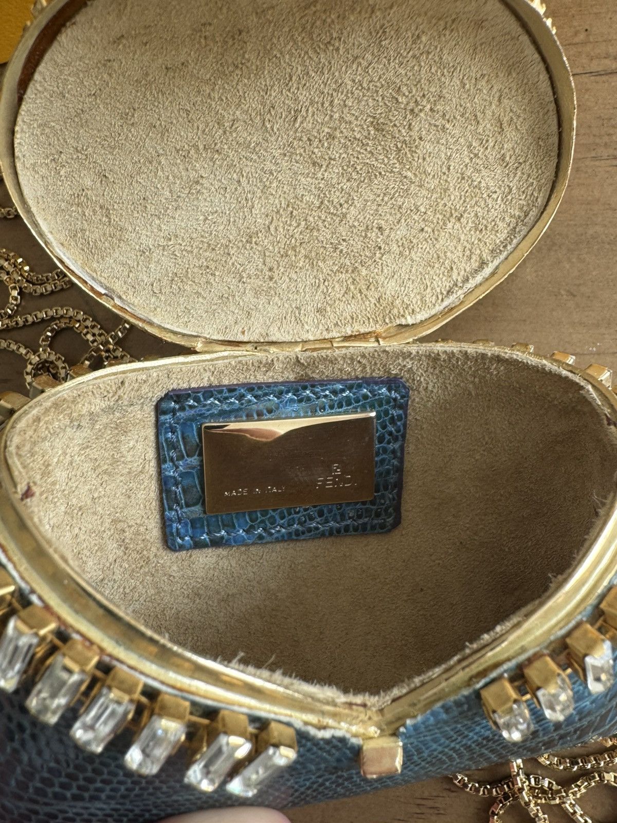 Fendi Vintage Fendi Mini Alligator Purse with Swarovski Crystals Size ONE SIZE - 6 Thumbnail