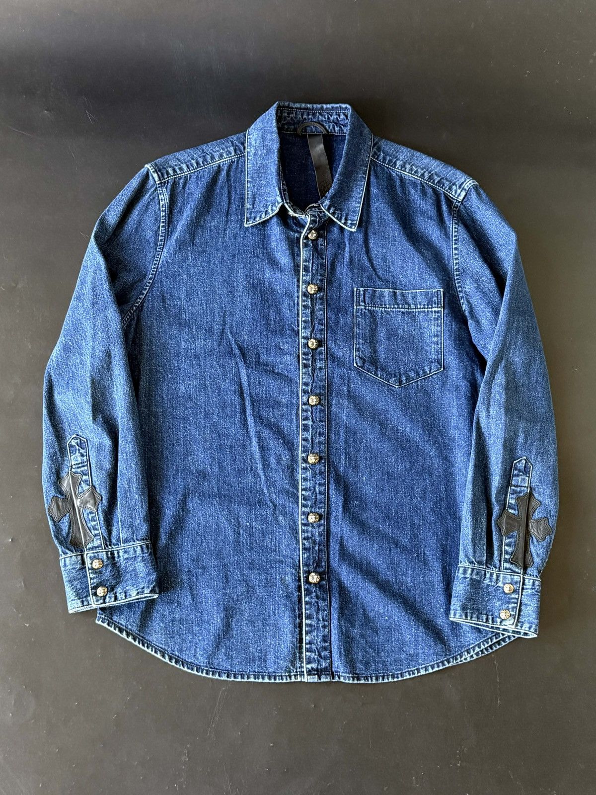 Chrome Hearts Chrome Hearts Cross-Skin Blue Denim Shirt Size US M / EU 48-50 / 2 - 1 Thumbnail
