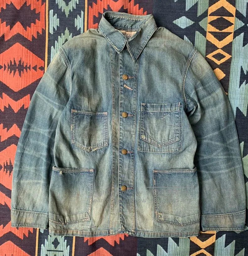 RRL Ralph Lauren RRL Ralph Lauren Denim Western Shirt old yellow mud washed Size US M / EU 48-50 / 2 - 1 Thumbnail