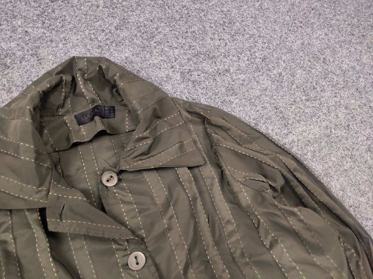 Vintage Luukaa Oversized Top Khaki Long Sleeve Textured Jacket Size L / US 10 / IT 46 - 8 Thumbnail