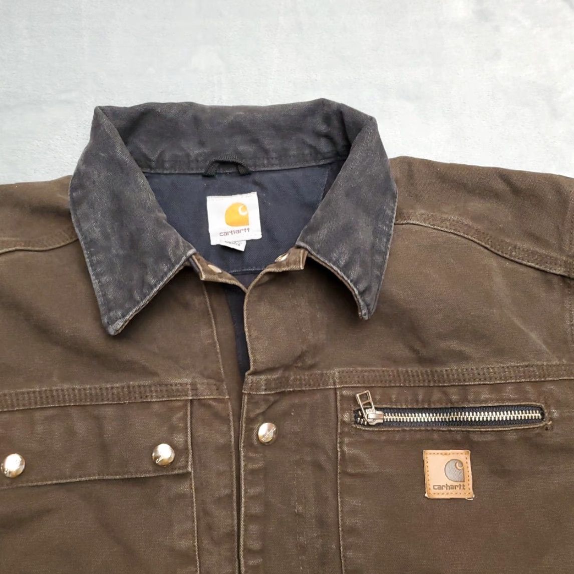Carhartt VINTAGE Carhartt Jacket Mens XL Brown Quilt Lined Snap Front Chore Work J285 Size US XL / EU 56 / 4 - 3 Thumbnail