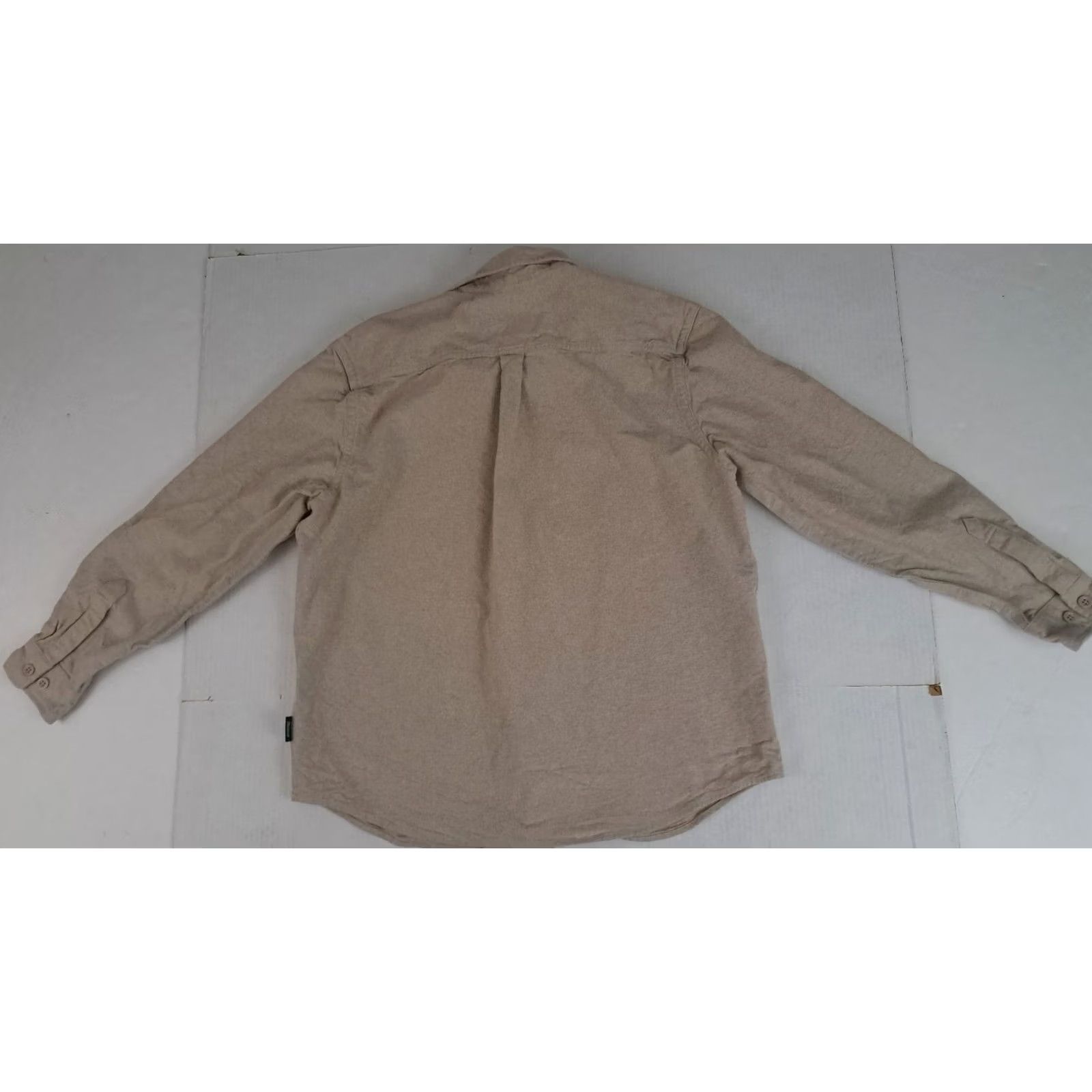 Vintage VINTAGE Woolrich Shirt L Beige Green Label Full Button Cotton size Size US L / EU 52-54 / 3 - 4 Thumbnail