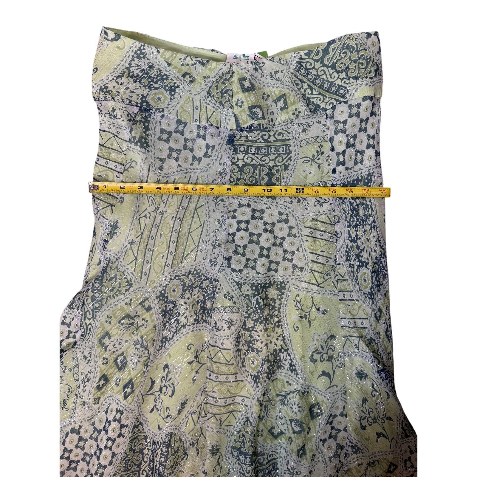 Bob Mackie Vintage Y2K Bob Mackie Green & Blue Silk Skirt Womens 12 NWT Size 34" / US 12 / IT 48 - 4 Thumbnail