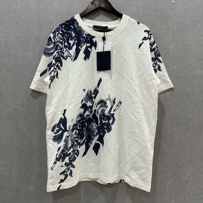 Louis Vuitton Louis Vuitton White plant flower embroidery short sleeve Size US XL / EU 56 / 4 - 1 Thumbnail