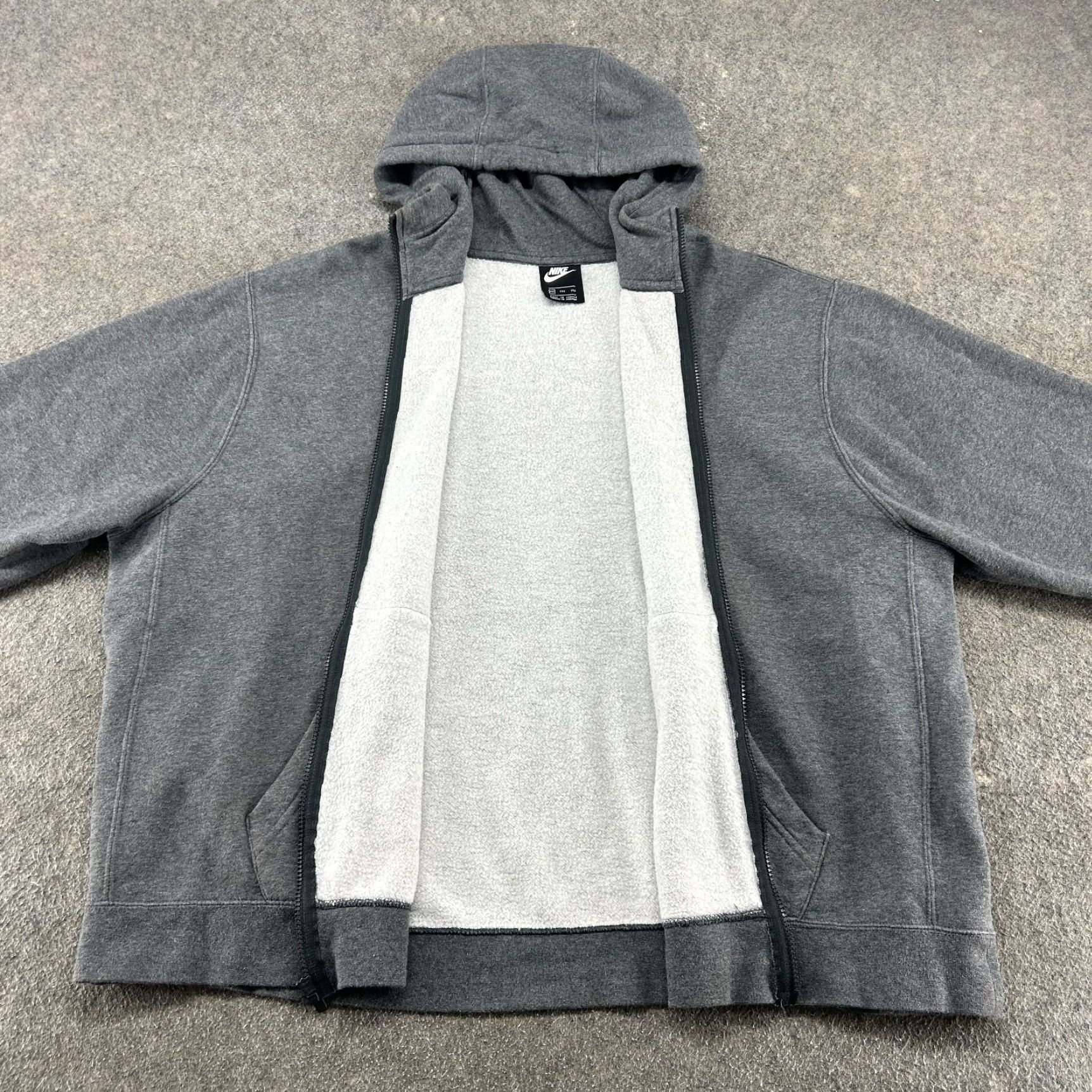 Nike Nike Hoodie Mens 2XL Grey Full Zip Sweatshirt Swoosh Club Fleece Cotton Polyester Heather Size US XXL / EU 58 / 5 - 6 Thumbnail