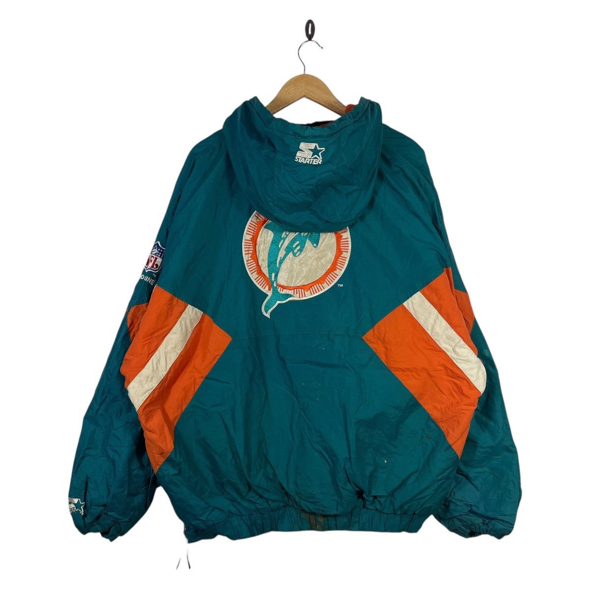 NFL Vintage 90s MIAMI DOLPHINS NFL Pro Line Pullover Jacket Size US XXL / EU 58 / 5 - 4 Thumbnail