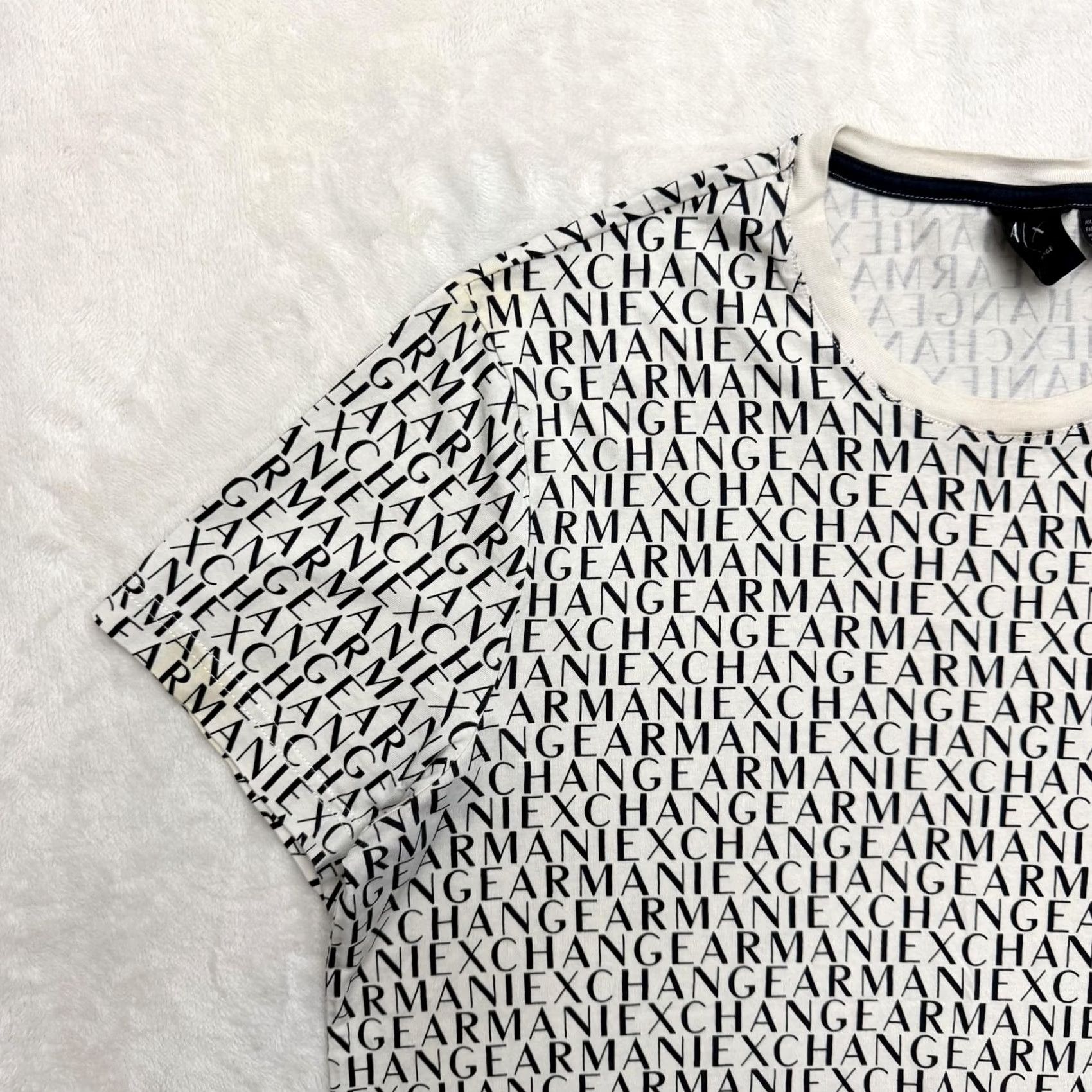 Armani Exchange Armani Exchange Shirt Mens XL White All Over Logo AOP Graphic Print Size US XL / EU 56 / 4 - 5 Thumbnail