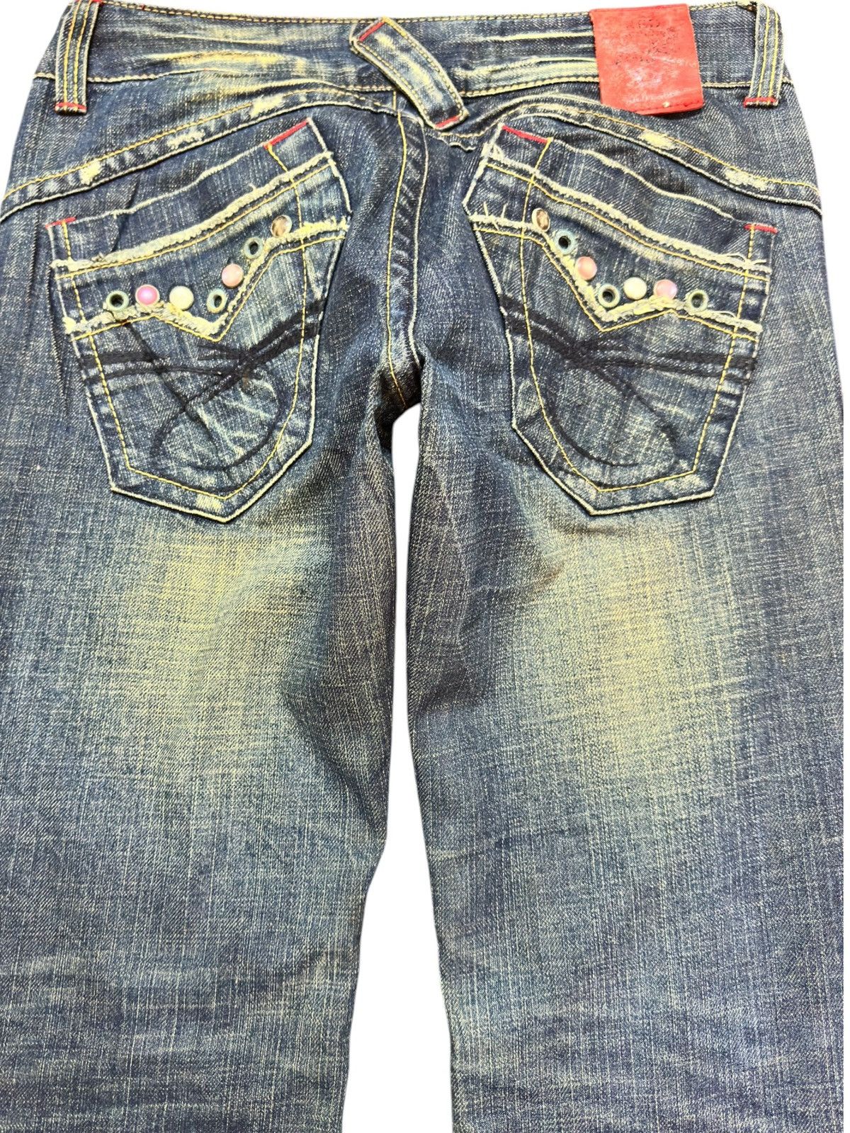 Ed Hardy Vintage Red Pepper Flare Mudwash Distressed Denim Size US 30 / EU 46 - 5 Thumbnail
