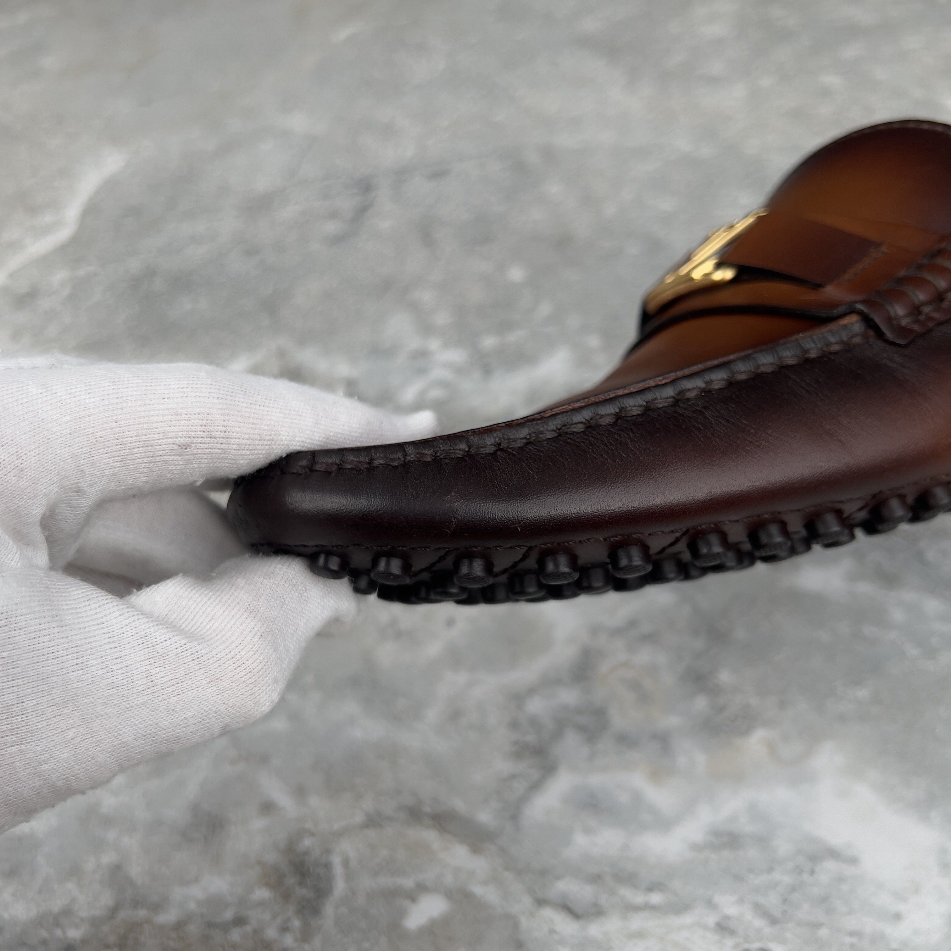 Louis Vuitton Hockenheim Driving Moccasin Patina Brown Leather Size US 9 / EU 42 - 9 Thumbnail