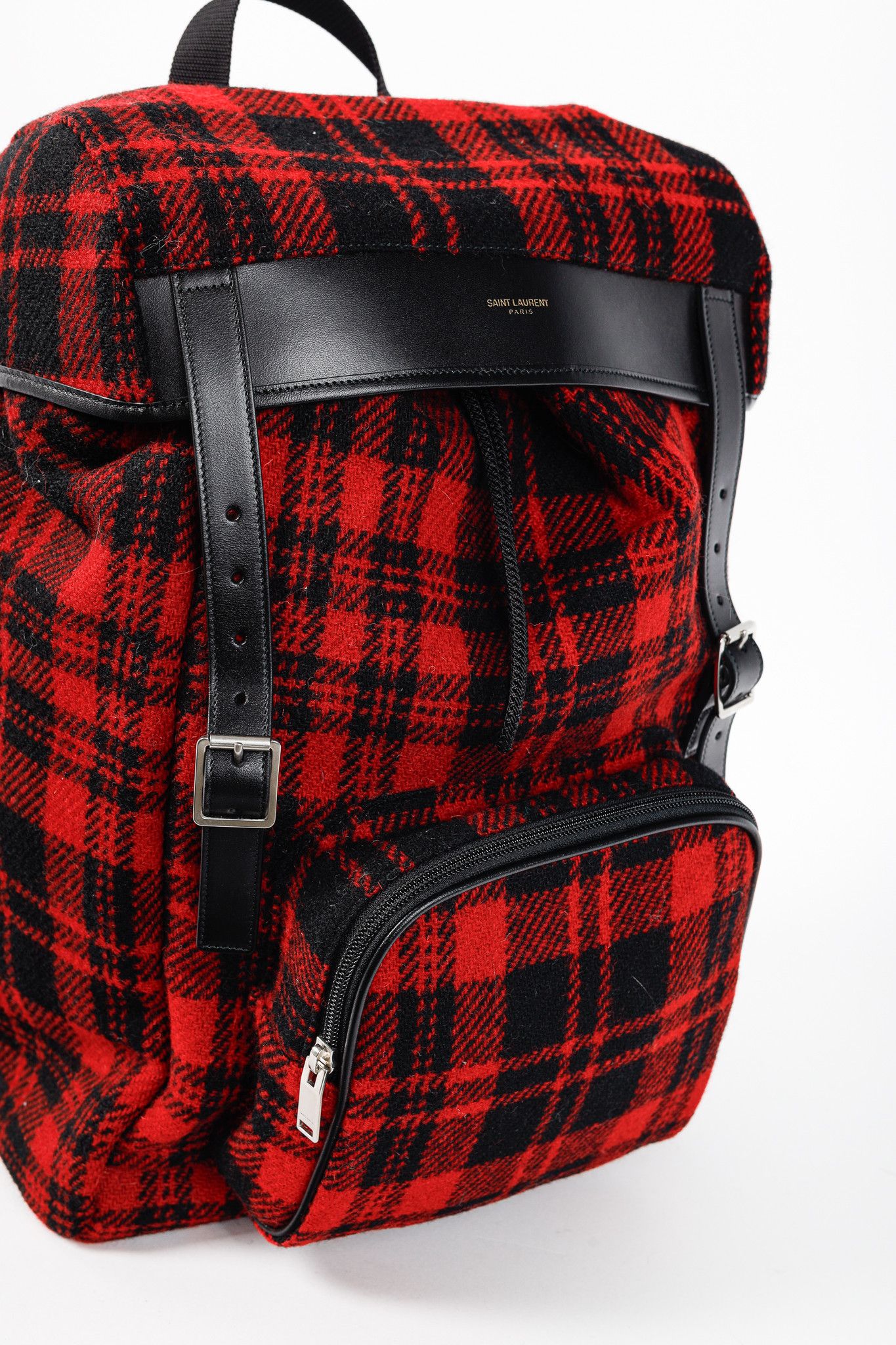 Saint Laurent Paris Saint Laurent AW/14 Tartan Wool YSL Hunting Rucksack Size ONE SIZE - 6 Thumbnail