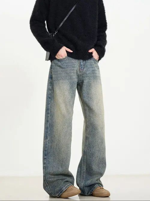 VIBE Men's vintage washed distressed flared jeans Size US 32 / EU 48 - 5 Thumbnail