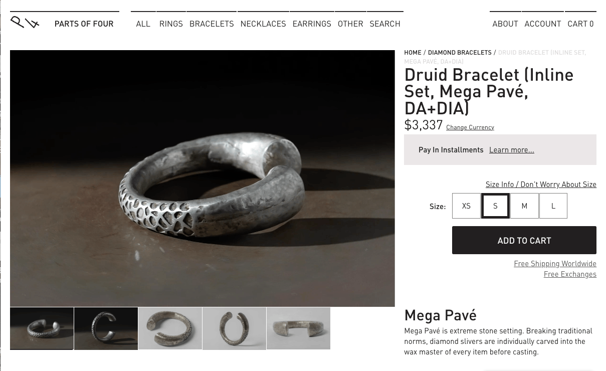Druid Bracelet with diamond slivers