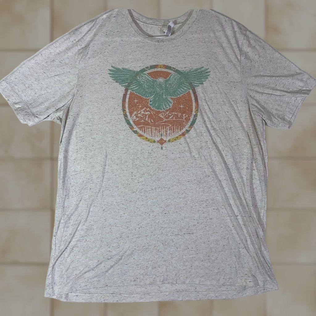 Vintagebella + Canvas Heathered White Mountains Shirt T-Shirt 2XL 2XL Navajo Dove, Men's (Size Xxl)