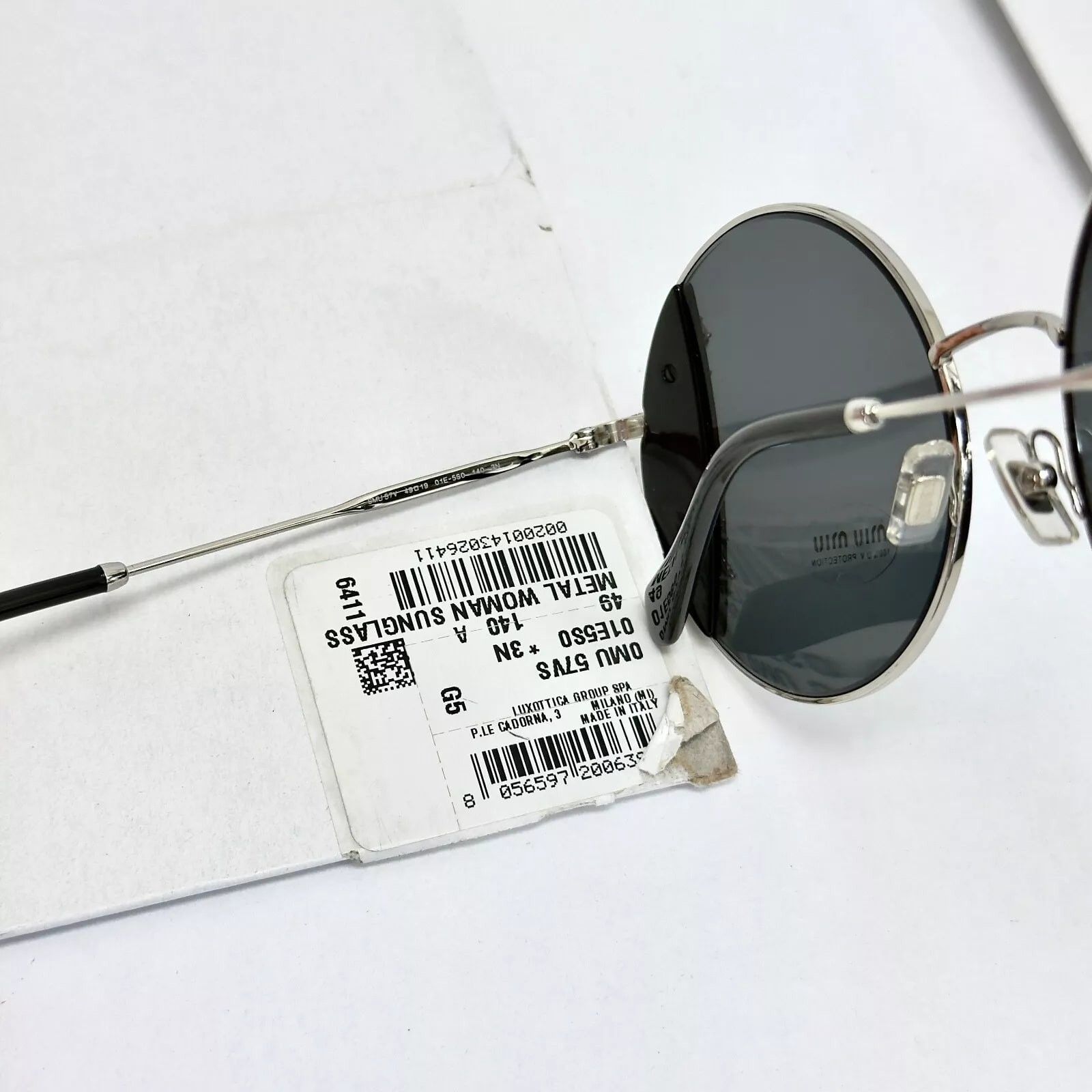 Miu Miu MIU MIU CORE MU57VS Silver Black Crystal Jewel Round 57V Size ONE SIZE - 8 Thumbnail