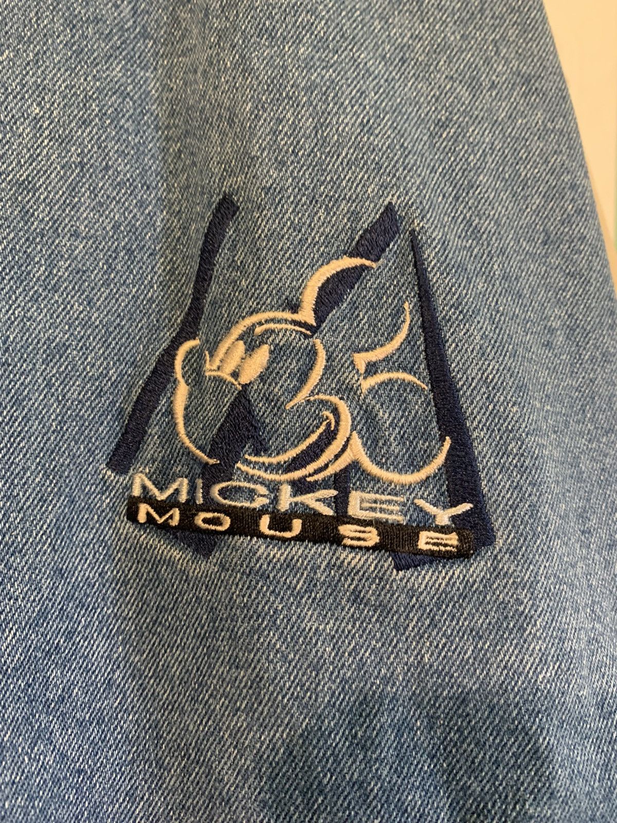 Disney × Vintage 90s Vintage Mickey Mouse Varsity Denim Bomber Jacket Size US XXL / EU 58 / 5 - 5 Thumbnail