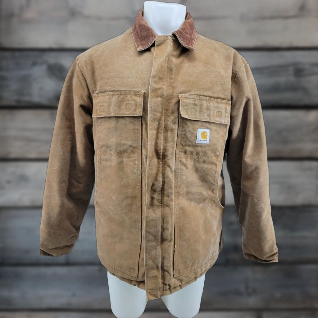 Carhartt VINTAGE Carhartt Coat Duck Canvas USA MADE 44 C03 BRN ARCTIC QUILT LINED CHORE Full Zip 100% Cotton Mens Brown Duck Canvas Jacket Wearable Workwear Size US S / EU 44-46 / 1 - 1 Thumbnail