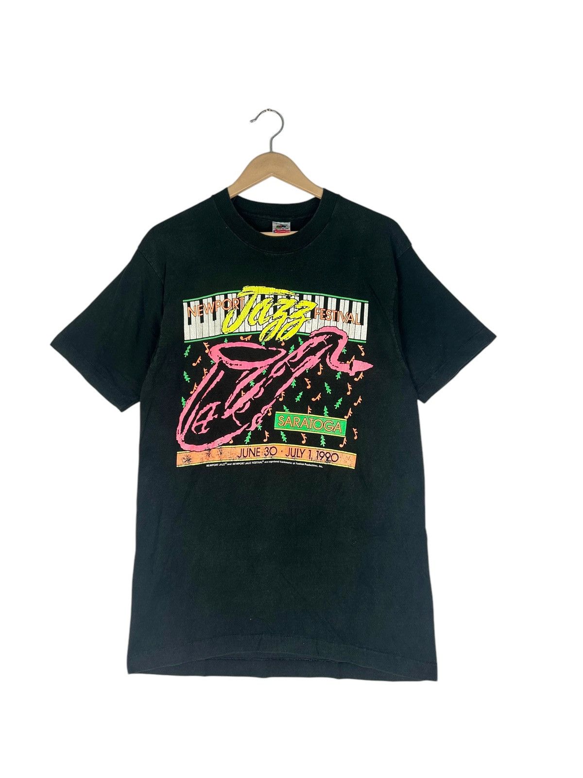Band Tees × Vintage Vintage 90s Jazz Festival, Newport / Saratoga /Saxophone Size US L / EU 52-54 / 3 - 1 Thumbnail