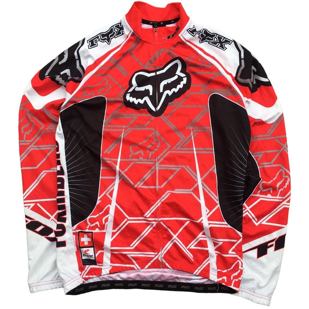 image of Fox Racing Fox Riders Mtb Jersey Long Sleeve in Red, Men's (Size XL)