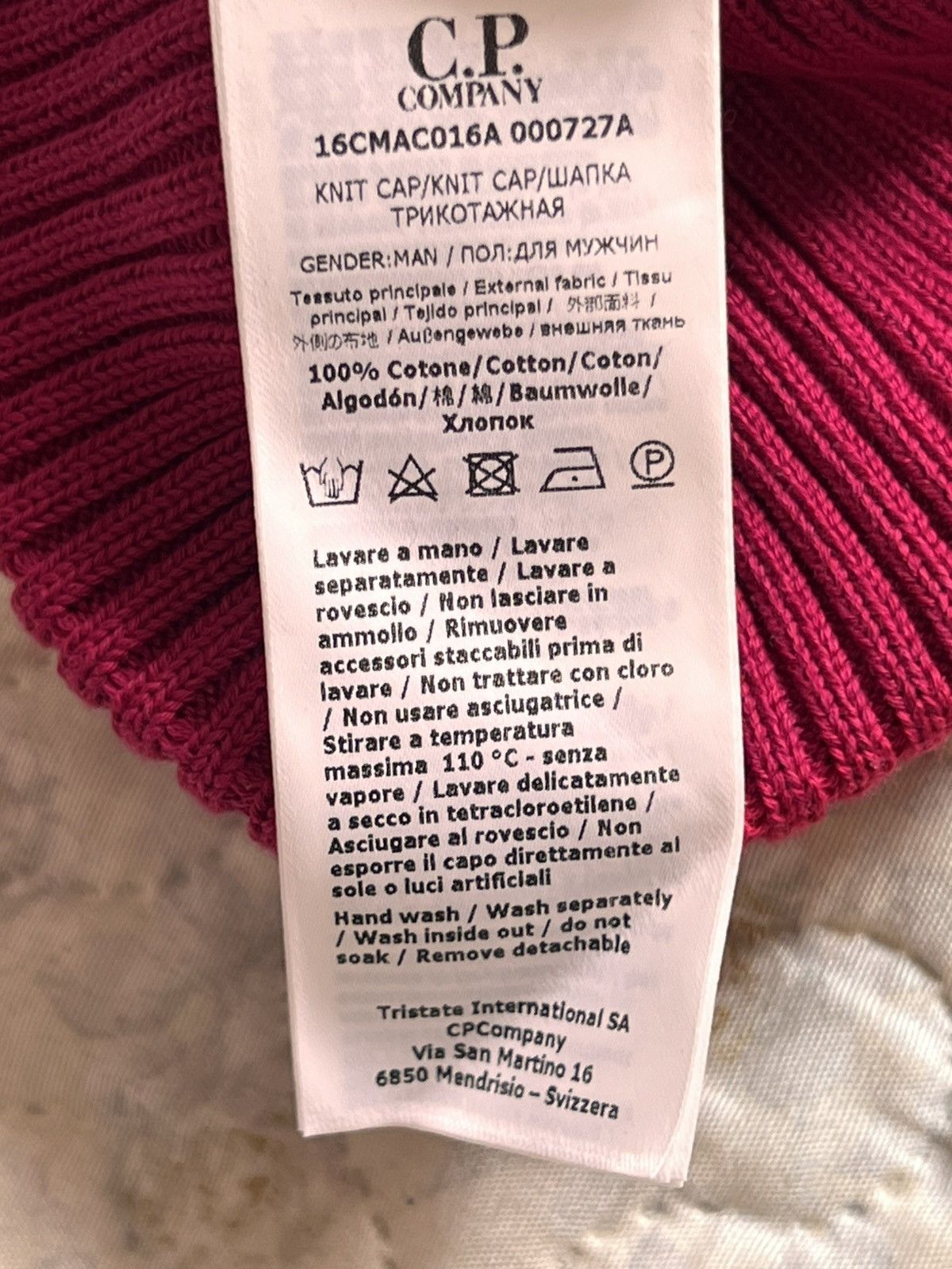 C.P. Company C.P. Company COTTON GOGGLE BEANIE glass hat cap magenta red Size ONE SIZE - 14 Thumbnail