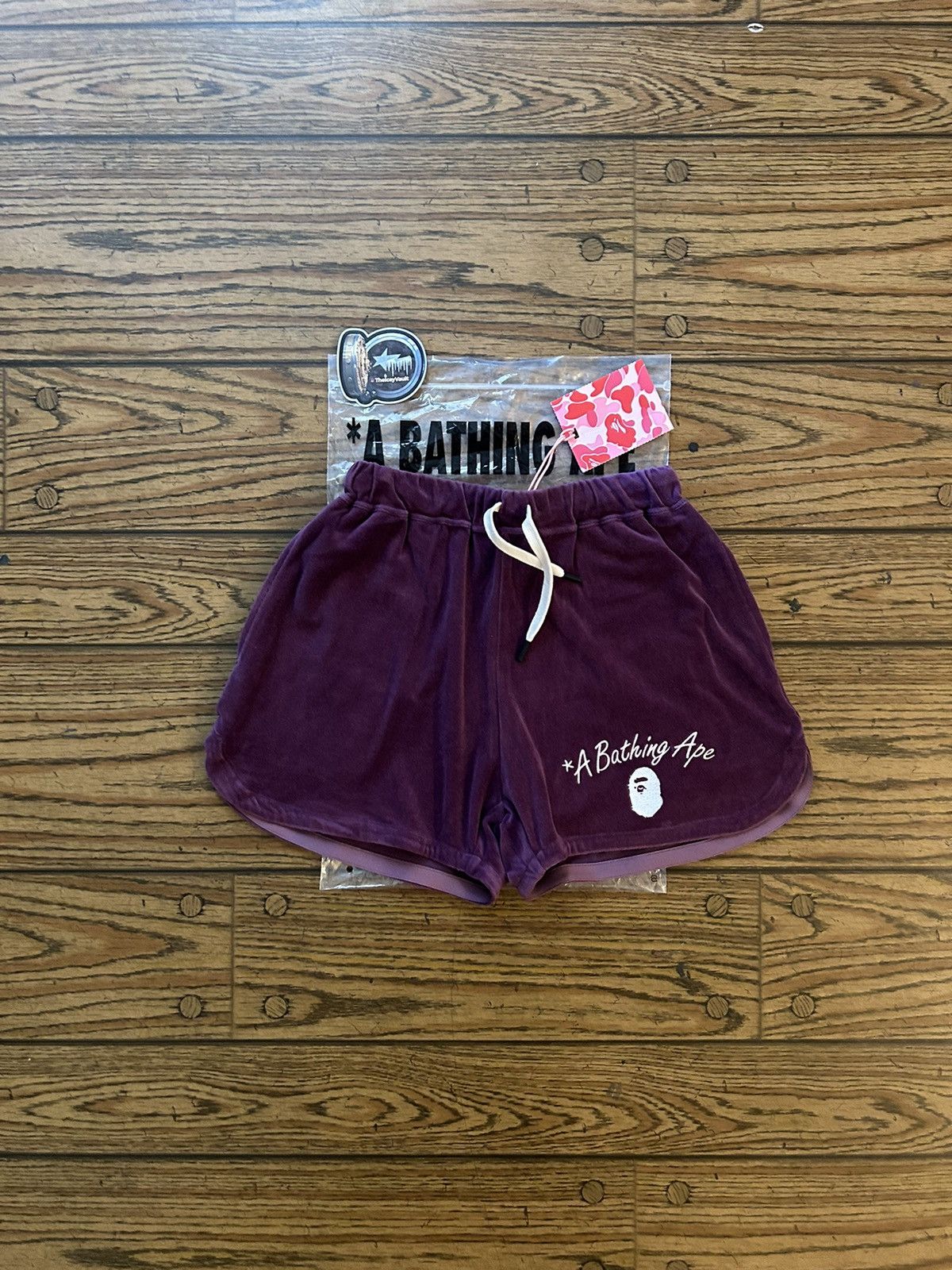 image of New Bape Purple Velour Shorts, Women's (Size 26)