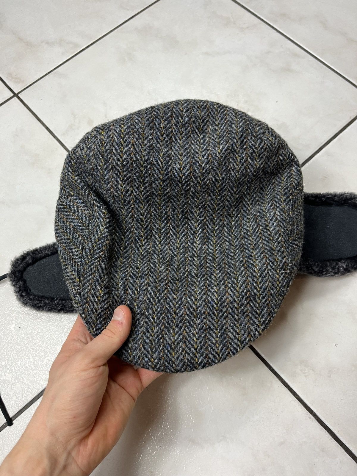 Designer × Harris Tweed × Vintage Bullani Harris Tweed wool winter insulated flat hat beret Size ONE SIZE - 10 Thumbnail