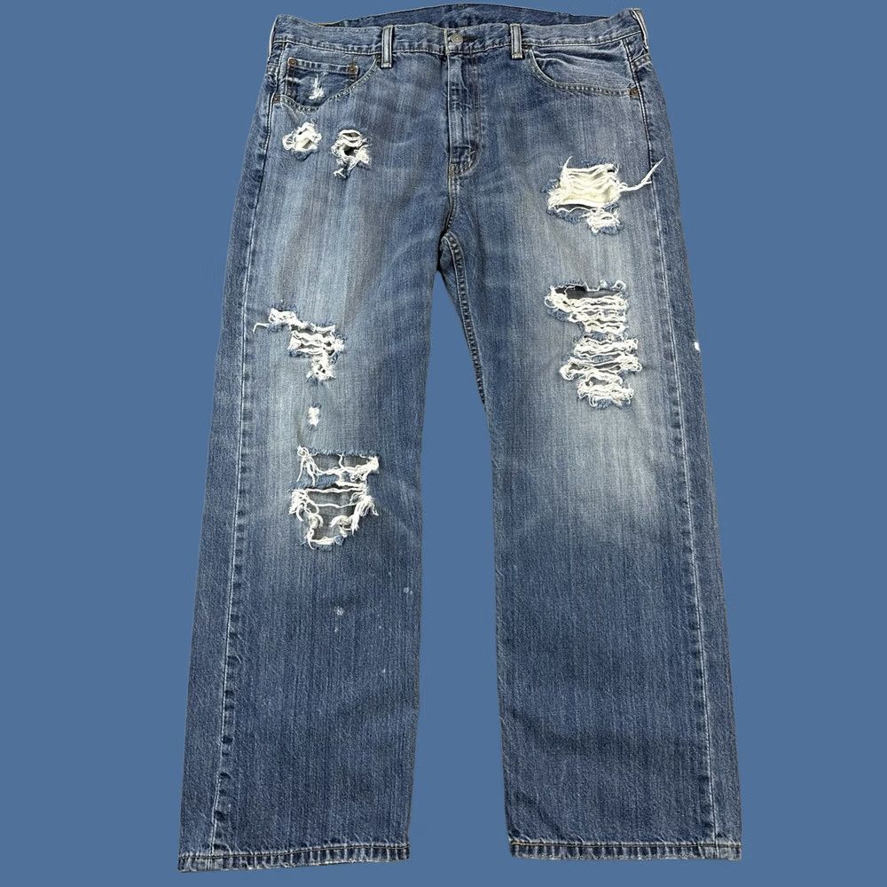 Levi's Levi's 569 Jeans Mens 38x30 Medium Wash Denim Loose Straight Fit Distressed Jeans Size US 38 / EU 54 - 1 Thumbnail