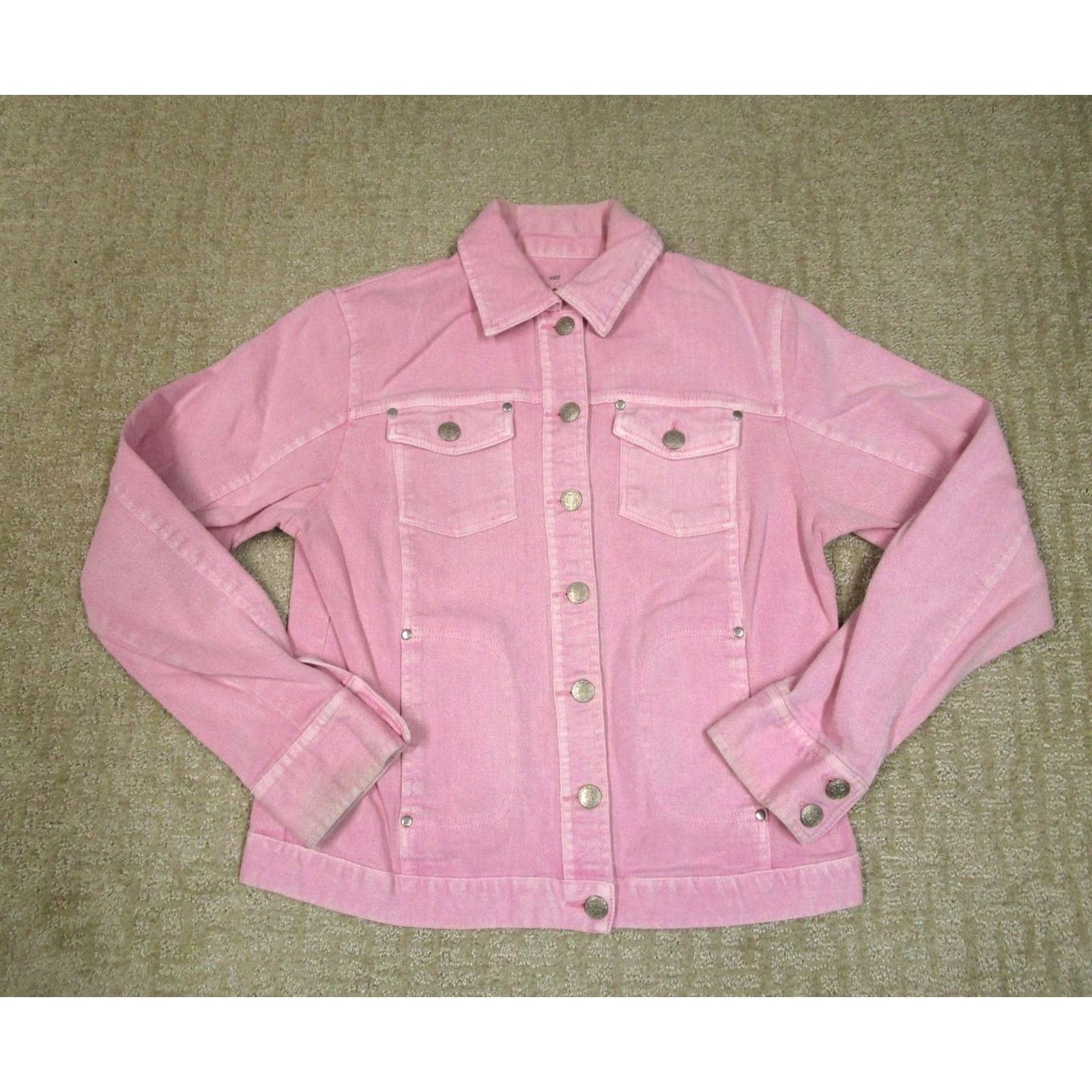 Vintage Avon Denim Jacket Women Small Pink Breast Cancer Crusade Button Front Collared Shirt Size S / US 4 / IT 40 - 2 Thumbnail