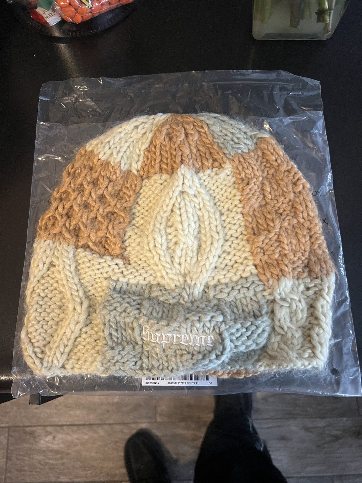 Supreme Supreme Block Knit Beanie Tan Size ONE SIZE - 1 Thumbnail