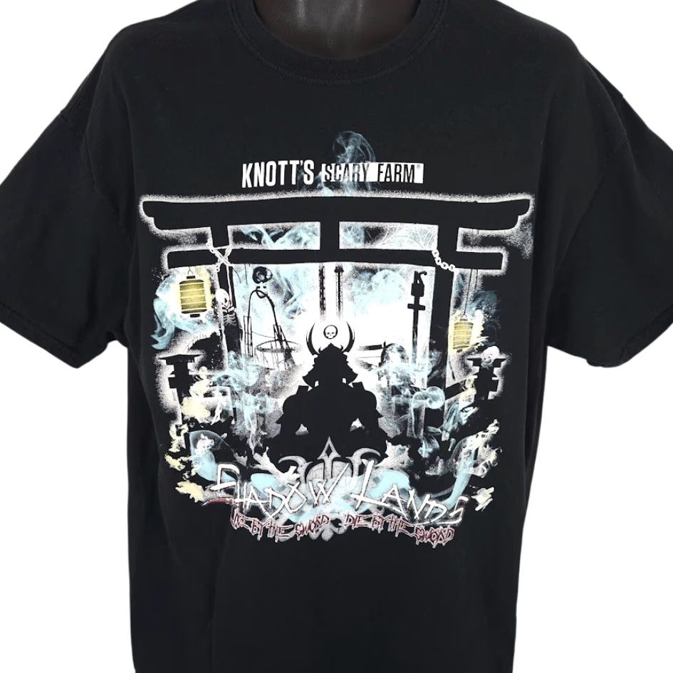 Vintage VINTAGE Knotts Scary Farm Shirt Mens XL Black Shadow Lands Demon Samurai Size US XL / EU 56 / 4 - 2 Thumbnail