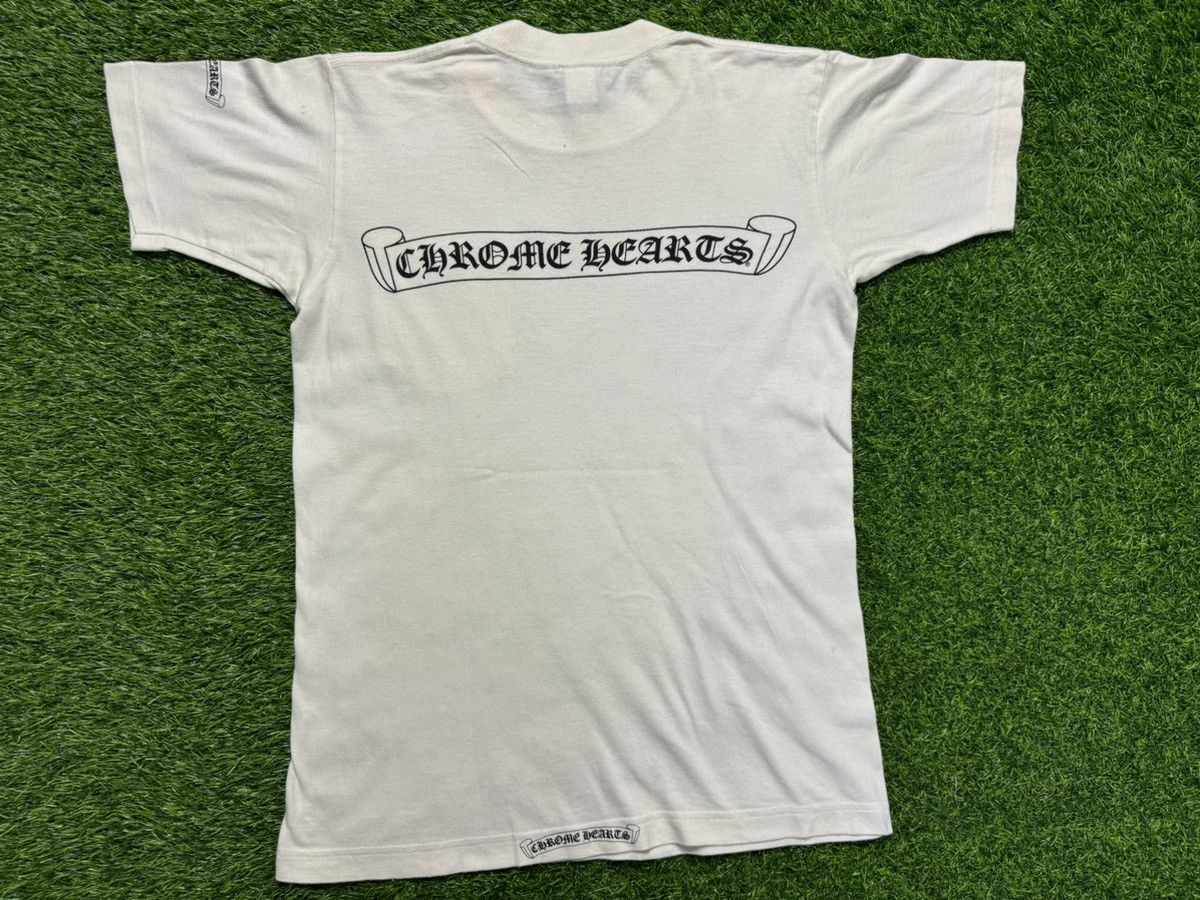 image of Vintage Chromehearts Single Pocket Tshirt - Inspired in White, Men's (Size Small)