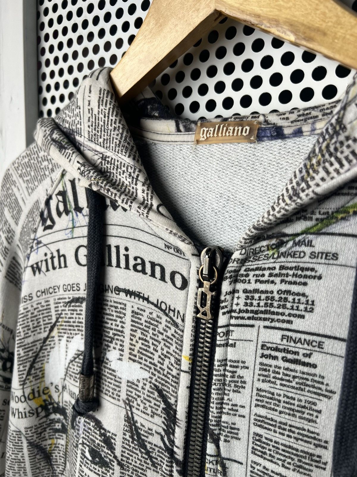John Galliano 2010 John Galliano Gazette Newspaper Print Zip Hoodie Size US M / EU 48-50 / 2 - 7 Thumbnail