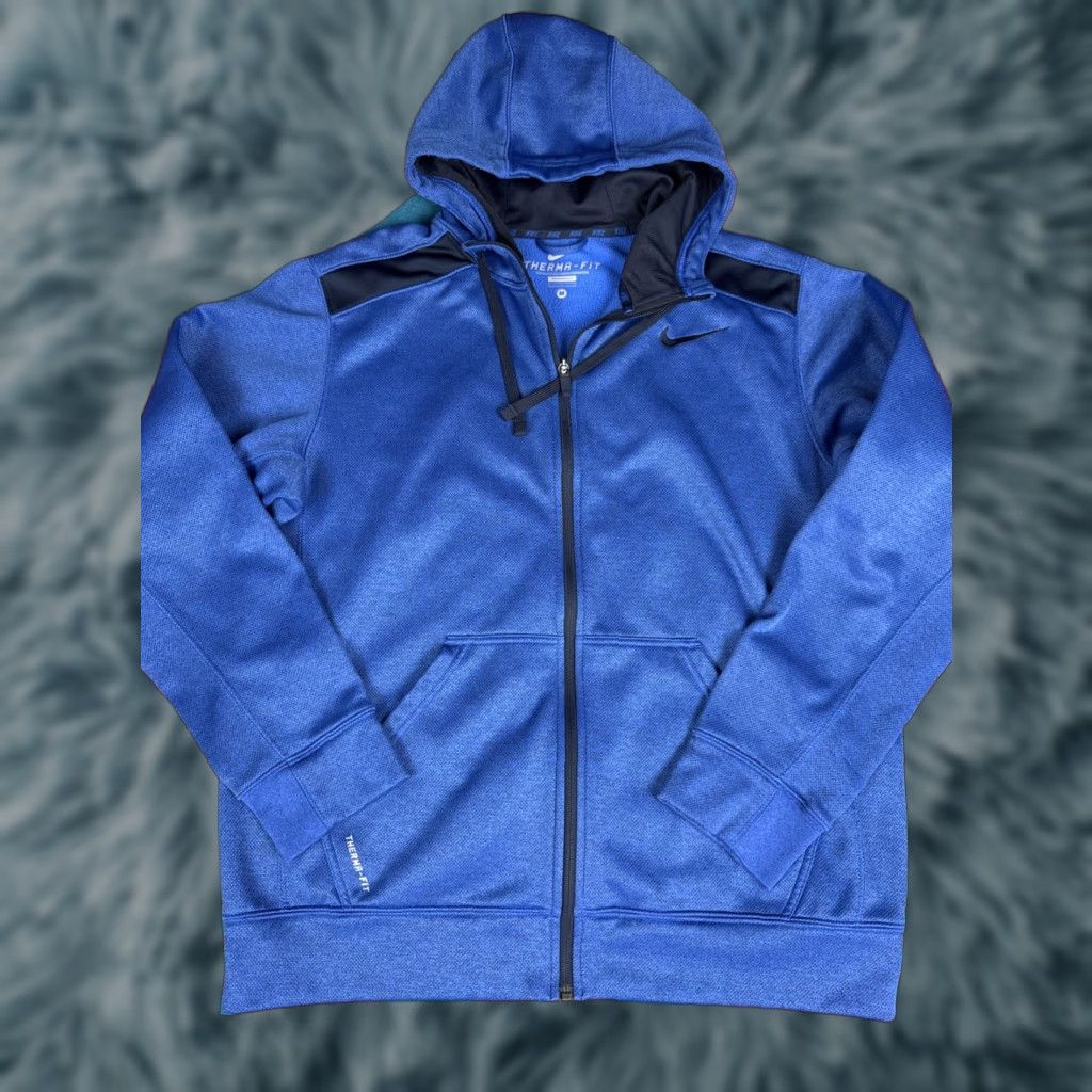 Nike Nike Air Therma Fit Hoodie Sz M Blue Full Zip Sweatshirt Size US M / EU 48-50 / 2 - 1 Thumbnail