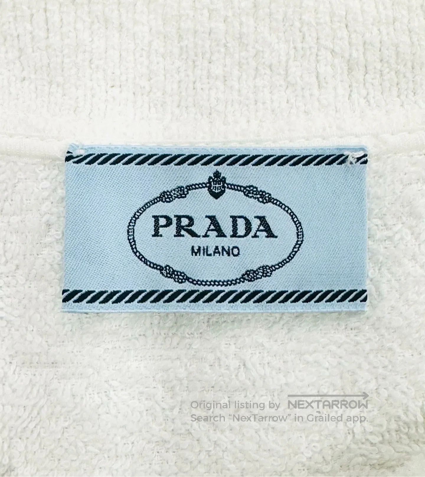 Prada Prada White Terry Logo Lettering Long-sleeve Sweatshirt| Size US XS / EU 42 / 0 - 4 Thumbnail