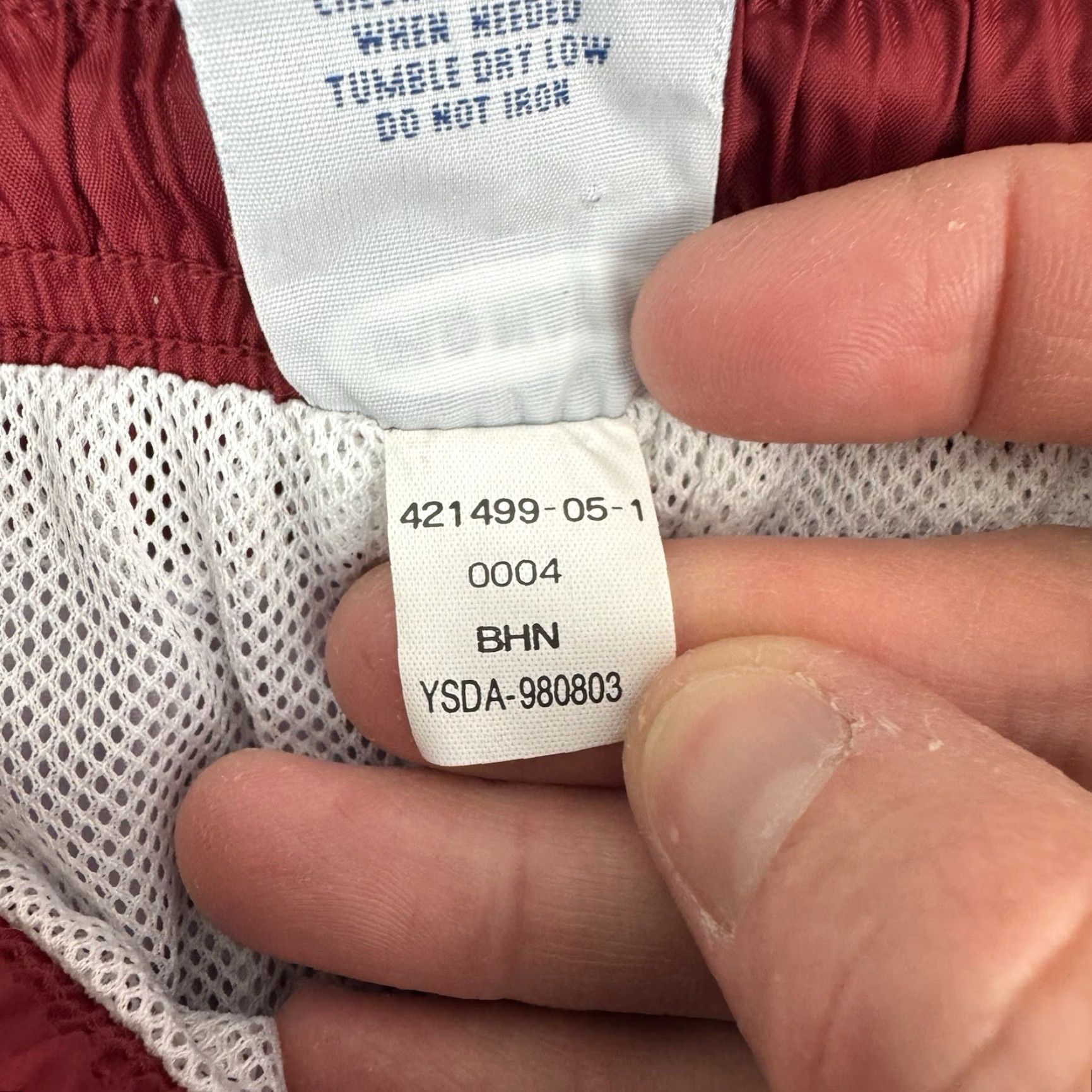 Old Navy VINTAGE Old Navy Track Pants Mens XL Red Nylon Drawstring 90s Hipster Grunge Y2K Activewear Baggy Punk Size US 36 / EU 52 - 5 Thumbnail