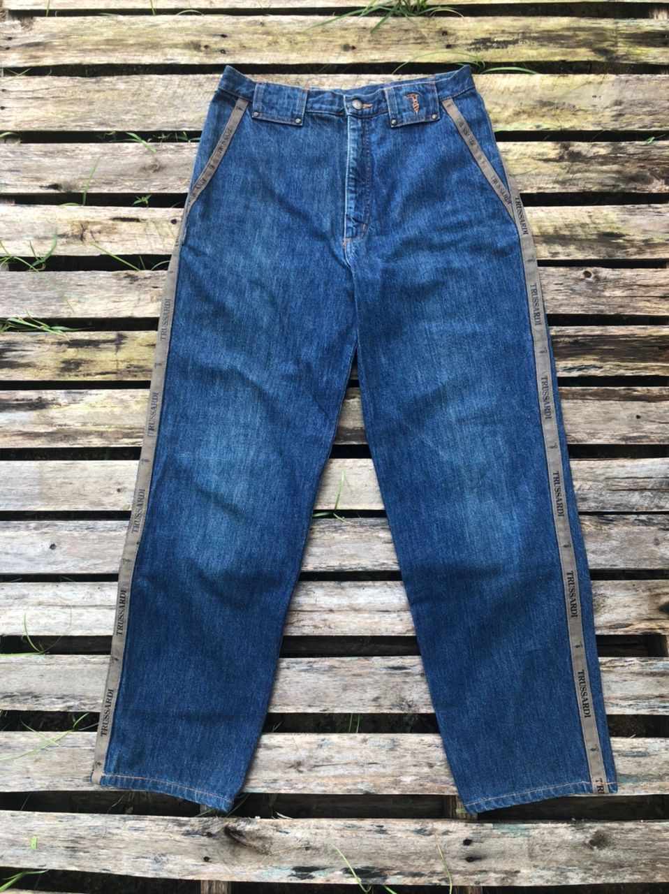 Trussardi × Vintage Vintage Trussardi Side-Tape Denim Jeans Size US 30 / EU 46 - 1 Thumbnail