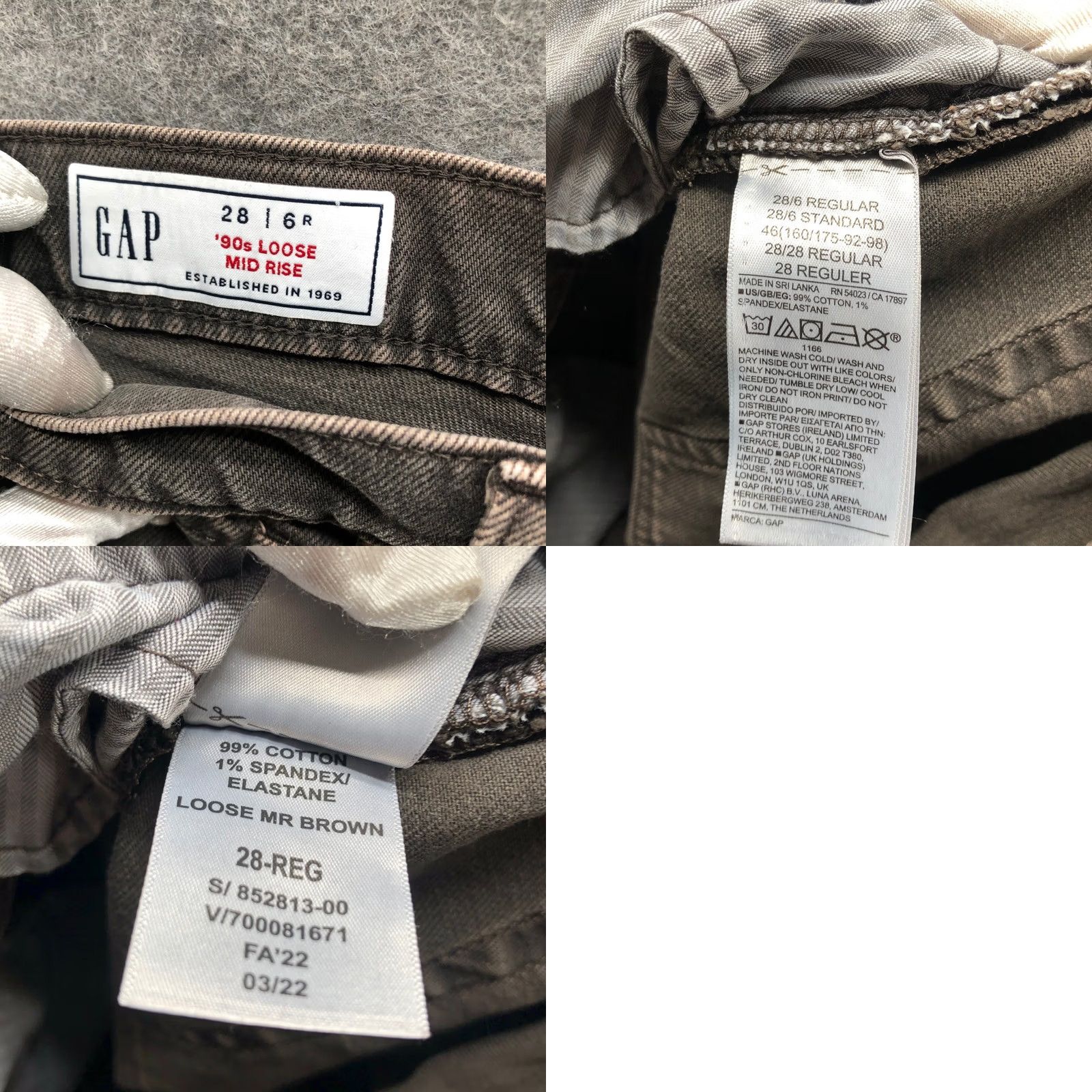 Gap VINTAGE Gap 90s Loose Mid Rise Jeans Womens 6 / 28 Brown Stretch Relaxed Retro Size 28" / US 6 / IT 42 - 8 Thumbnail
