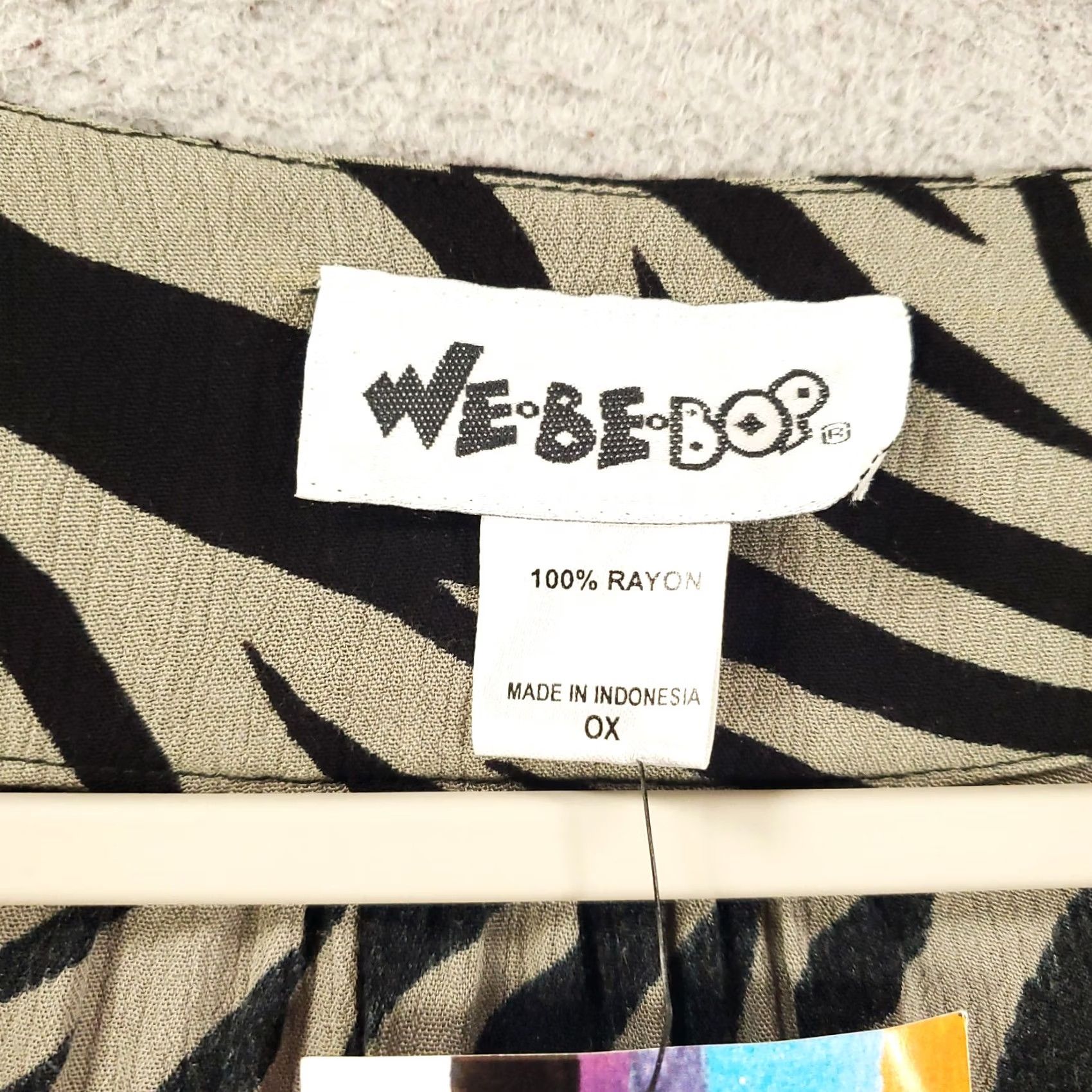 Vintage VINTAGE? No — New Womens Blouse Tunic Top 0X Black Gray Zebra Animal Print Pattern NWT We Be Bop Blouse Size XL / US 12-14 / IT 48-50 - 7 Thumbnail