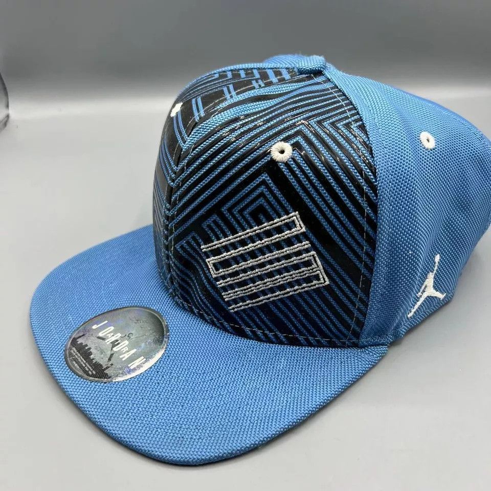 Jordan Brand Air Jordan Hat Men Blue Black Lines Jumpman Snap Back Cap Size ONE SIZE - 2 Thumbnail