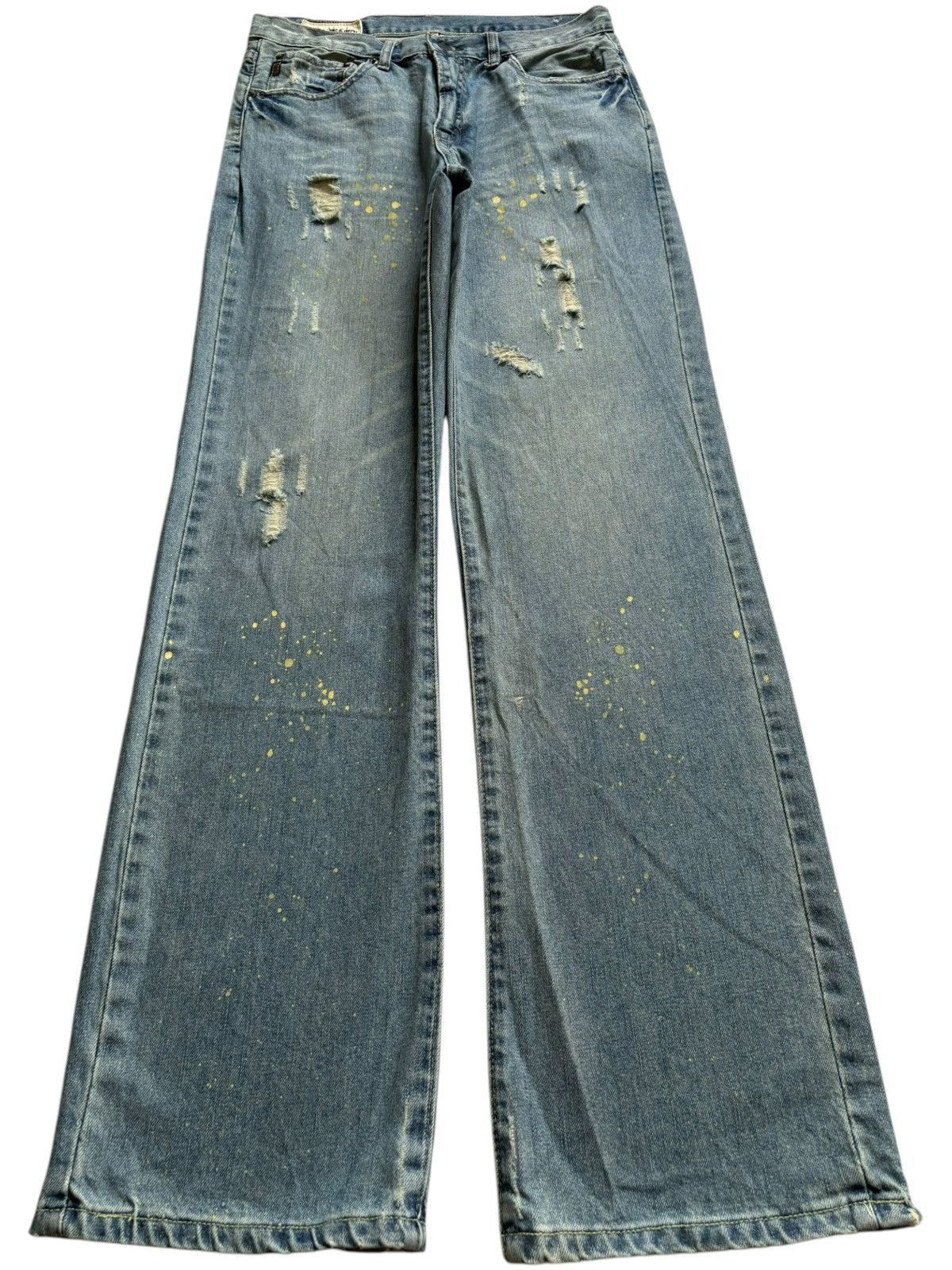 Vintage Abercrombie Faded Wash Splattered Bootcut Jeans