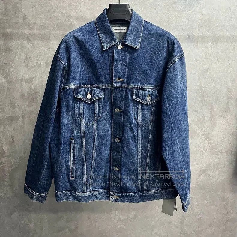 Balenciaga Balenciaga Blue Logo Denim Jacket. Size US XS / EU 42 / 0 - 2 Thumbnail
