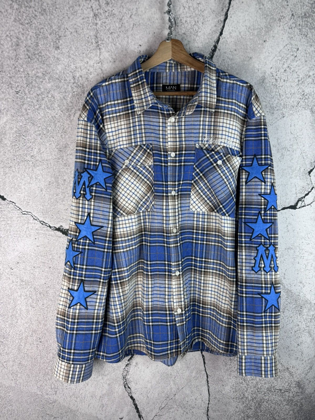 Japanese Brand Men Shirt Stars Designer Luxury Buissnes Size US XL / EU 56 / 4 - 1 Thumbnail