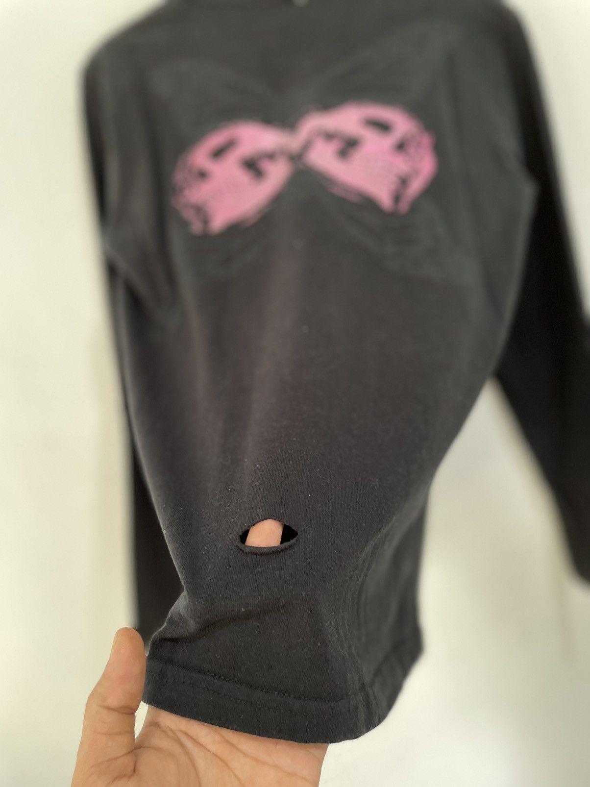 Japanese Distressed Longsleeve Poem Skull
